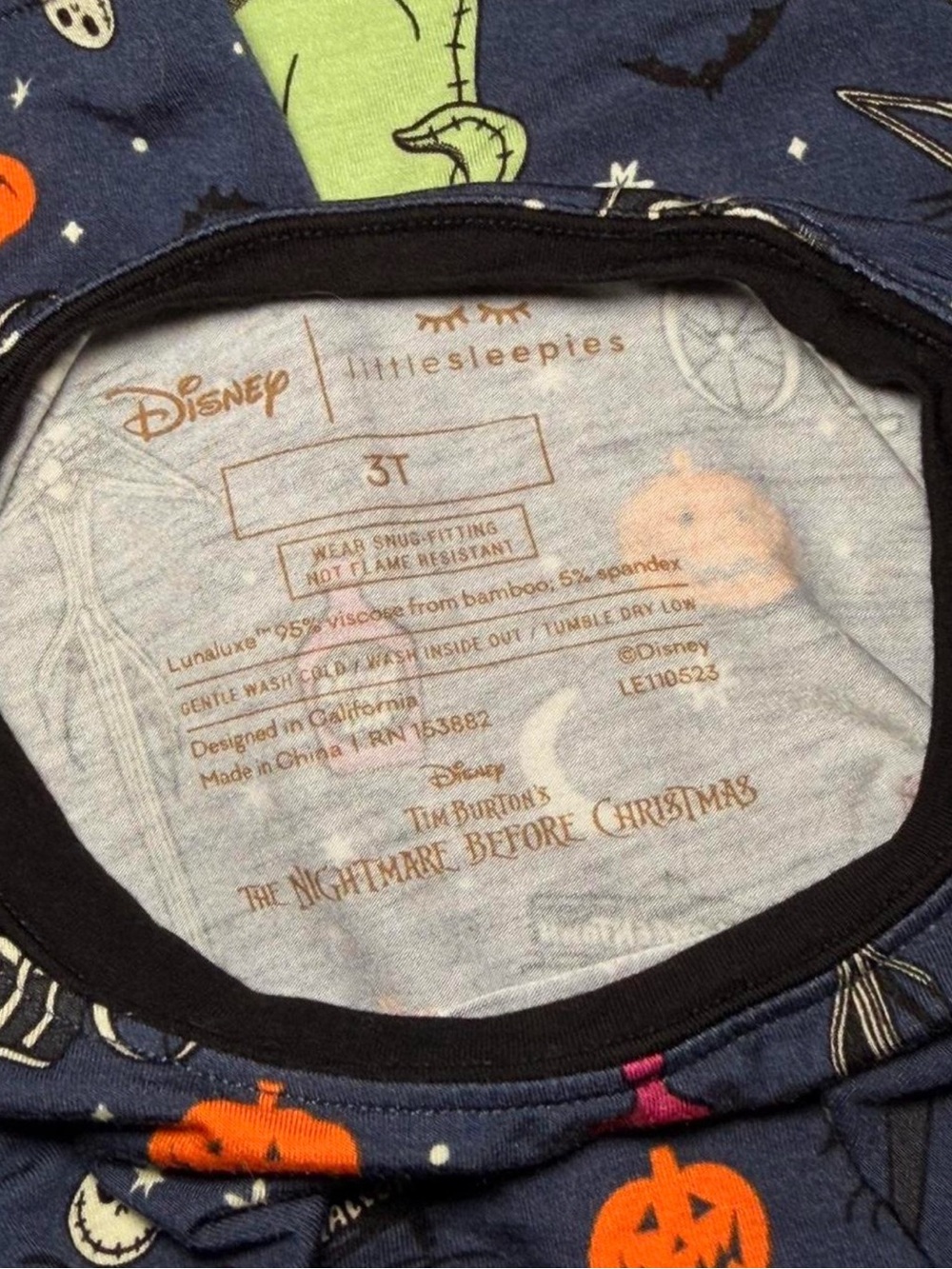 Little Sleepies 3T Nightmare Before Christmas Bamboo Pajama Set Jack Sally - Picture 7 of 7